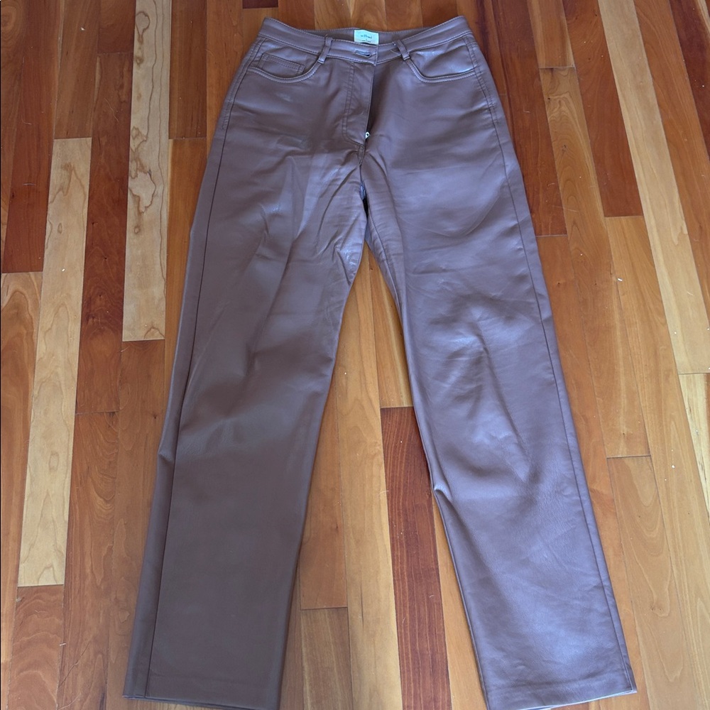 Wilfred Tan Leather Trousers